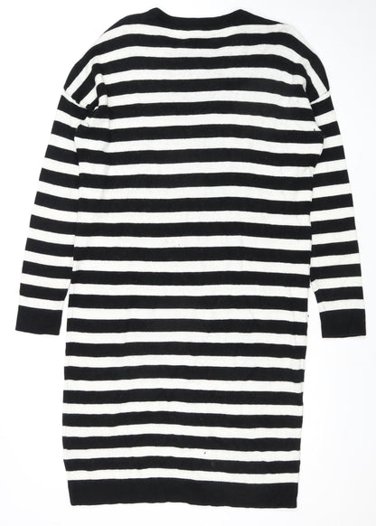 Jaeger Women's Black Striped Dress, M