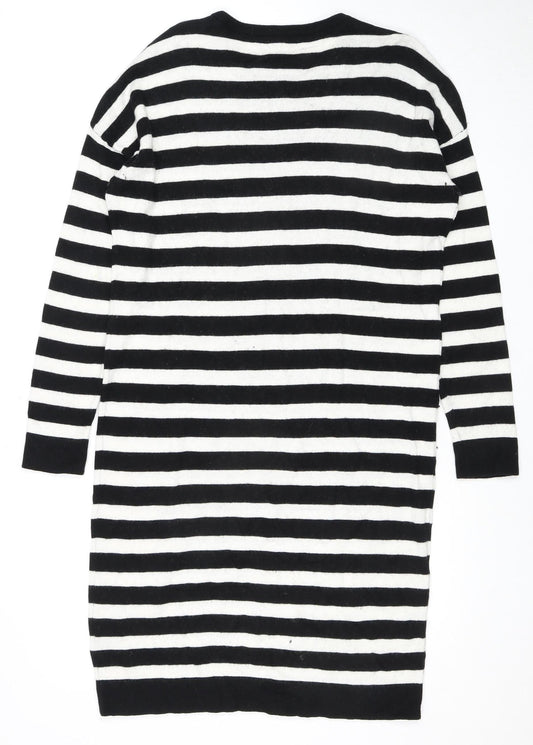 Jaeger Women's Black Striped Dress, M