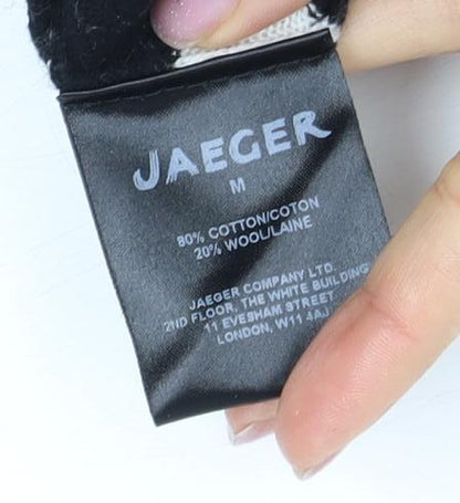 Jaeger Women's Black Striped Dress, M