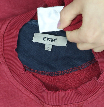 Mens UK Size L EWM Red Pullover Sweatshirt
