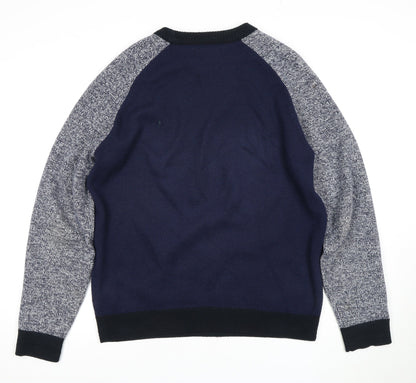 C&A Men's Blue Pullover Jumper L - Classic Style