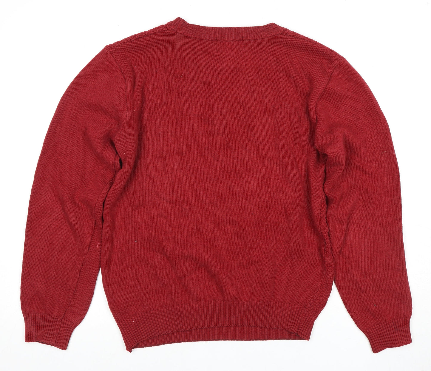 Topman Men's Red XS Cable-Knit Crew Neck Pullover Jumper