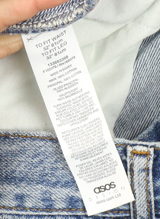 ASOS DESIGN Men's Blue Straight Jeans 32 Reg