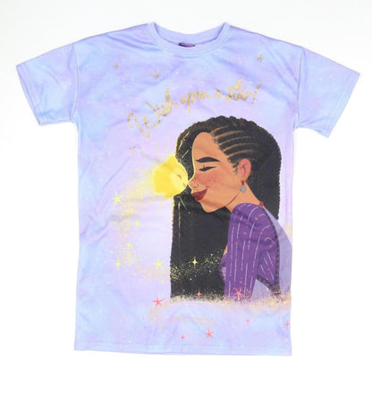 Disney Girls Purple Glitter Princess T-Shirt 6 Years