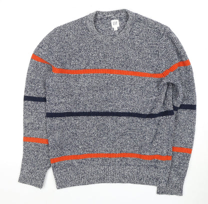 Gap Men's Blue Striped S Pullover Jumper - Casual Knit