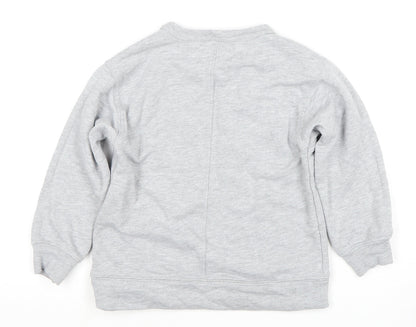 Zara Boys Grey Pullover Sweatshirt 7 Years - Travel Theme