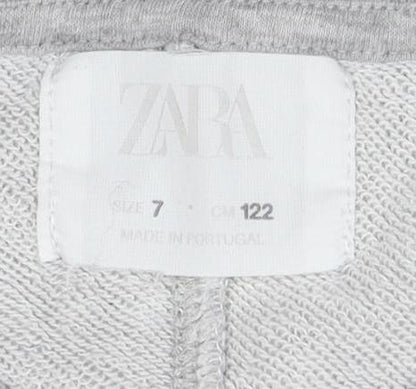Zara Boys Grey Pullover Sweatshirt 7 Years - Travel Theme