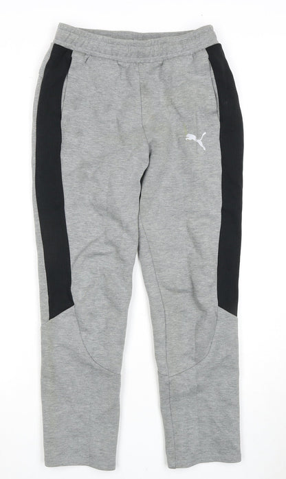 Puma Teens Grey Track Pants 158 Elastic Waist