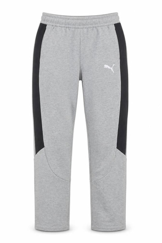 Front view of Puma Teens Grey Track Pants 158 Elastic Waist