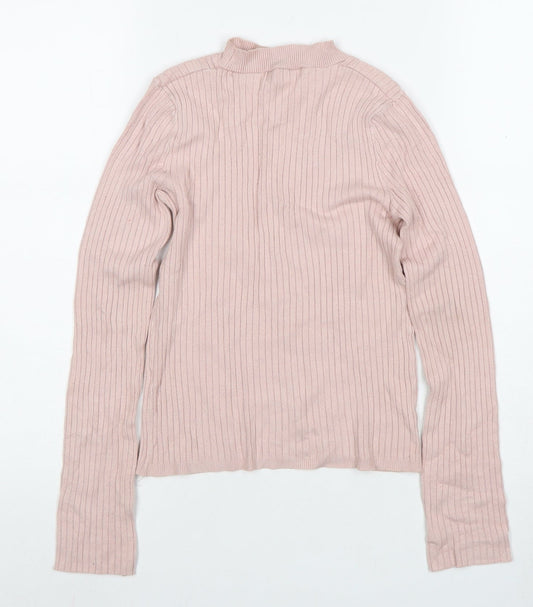 Womens UK Size S Bershka Pink Pullover Jumper