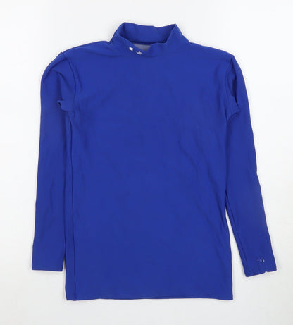 Under Armour Boys Blue Long Sleeve Athletic Mock Neck Top