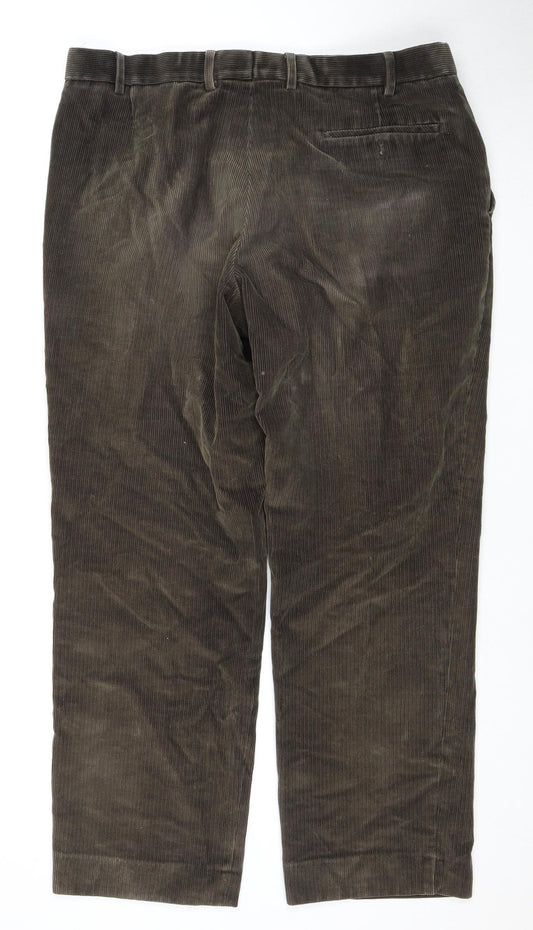 Marks and Spencer Brown Men's Corduroy Trousers, Size 40