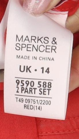 Womens UK Size 14 Marks and Spencer Red Belted