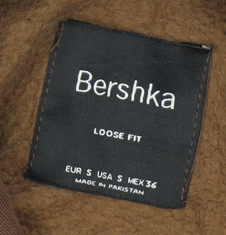 Bershka Unisex Brown Pullover Hoodie Size S