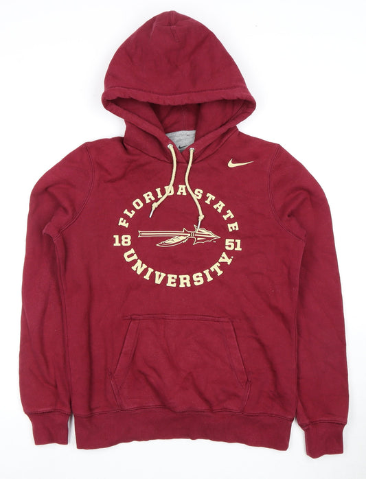Nike Unisex Red Hoodie, L, University Logo