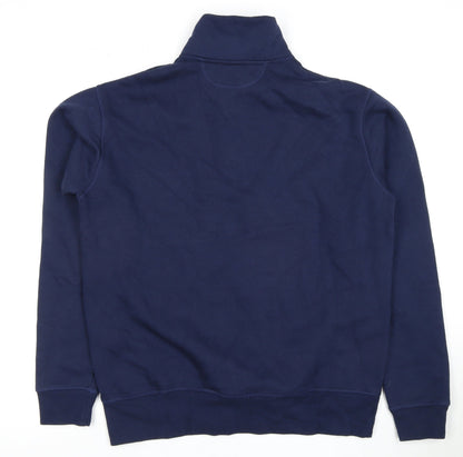 Zara Men's Blue 1/2 Zip Sweatshirt Size S