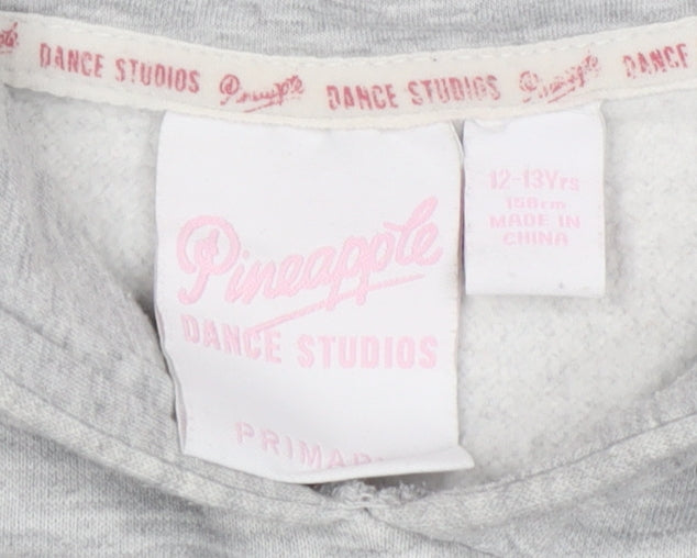 Pineapple Girls Grey Hoodie, 12-13 Years, Dance Print