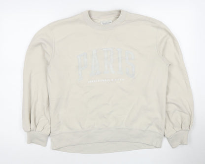 Abercrombie & Fitch Womens Beige Logo Sweatshirt Size S