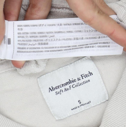 Abercrombie & Fitch Womens Beige Logo Sweatshirt Size S