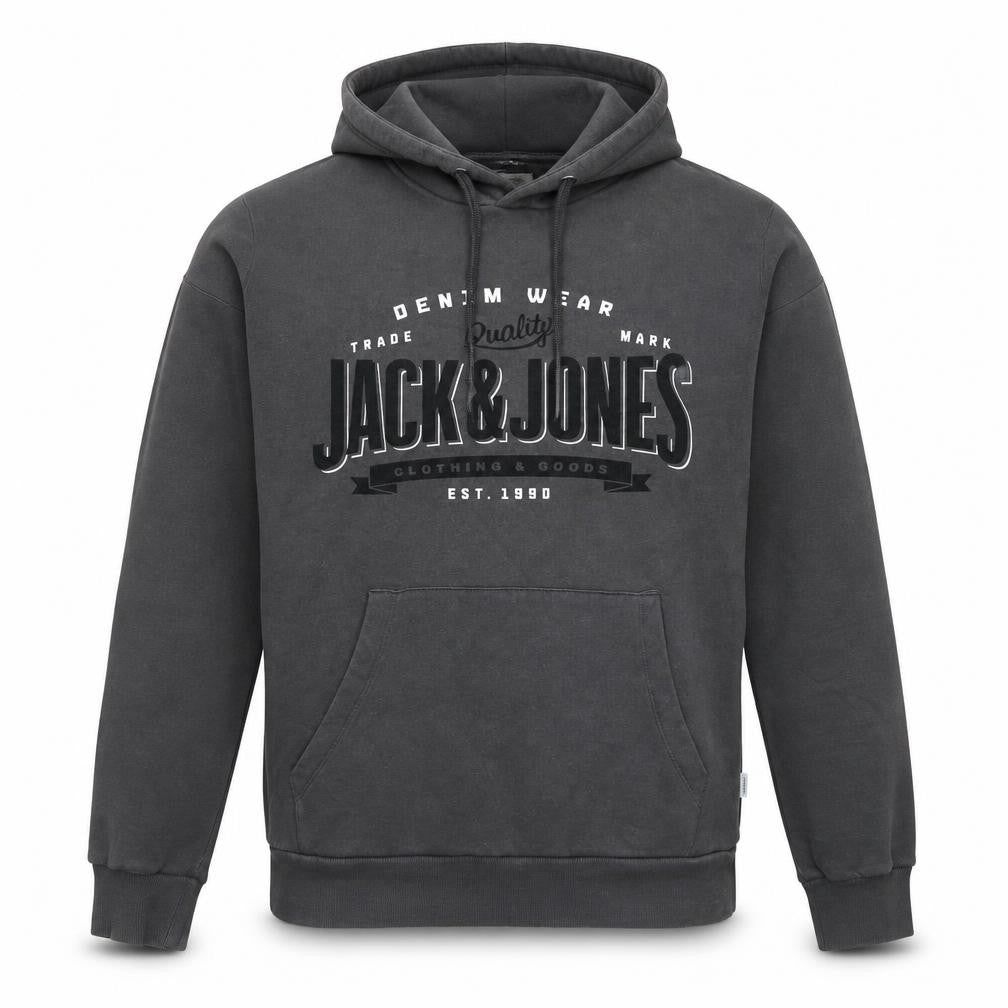 Mens UK Size M JACK & JONES Black Pullover Hoodie
