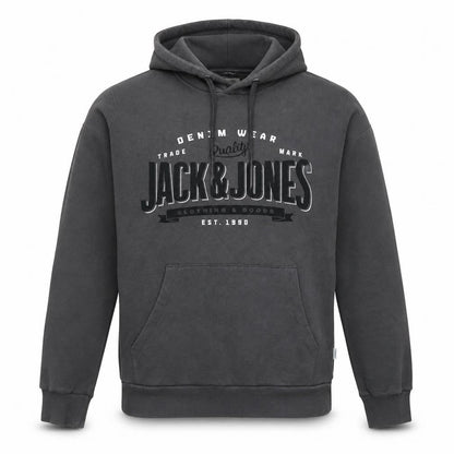 Mens UK Size M JACK & JONES Black Pullover Hoodie