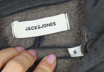 Mens UK Size M JACK & JONES Black Pullover Hoodie
