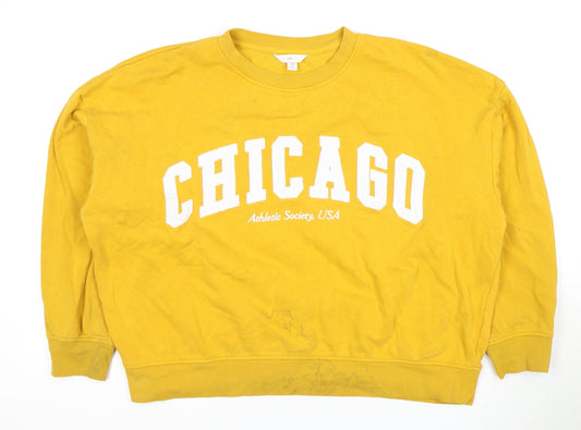 H&M Women's Yellow Chicago Sweatshirt L