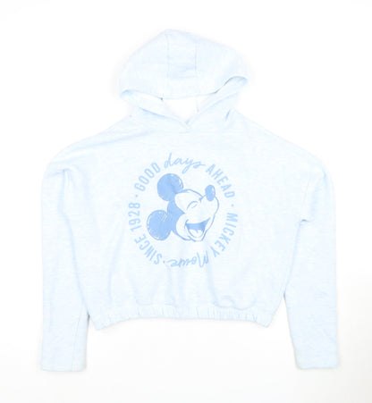 Disney Girls Blue Mickey Mouse Pullover Hoodie 12-13 Years
