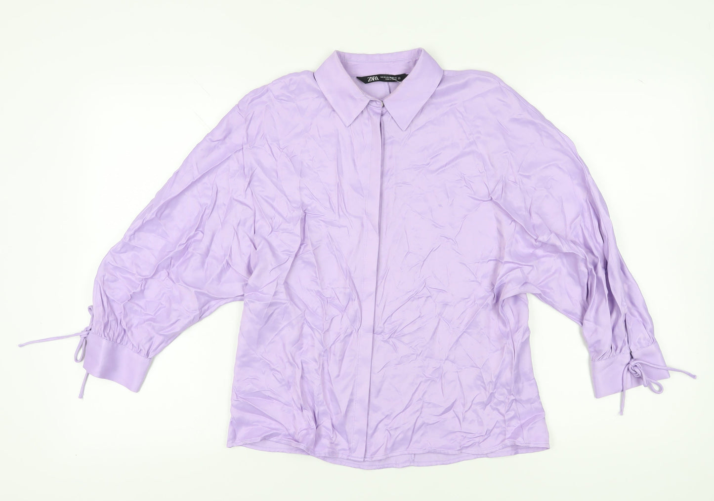 Womens UK Size XS Zara Purple Basic Blouse