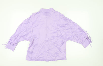 Womens UK Size XS Zara Purple Basic Blouse