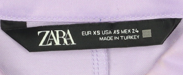 Womens UK Size XS Zara Purple Basic Blouse