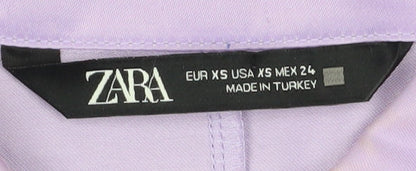 Womens UK Size XS Zara Purple Basic Blouse