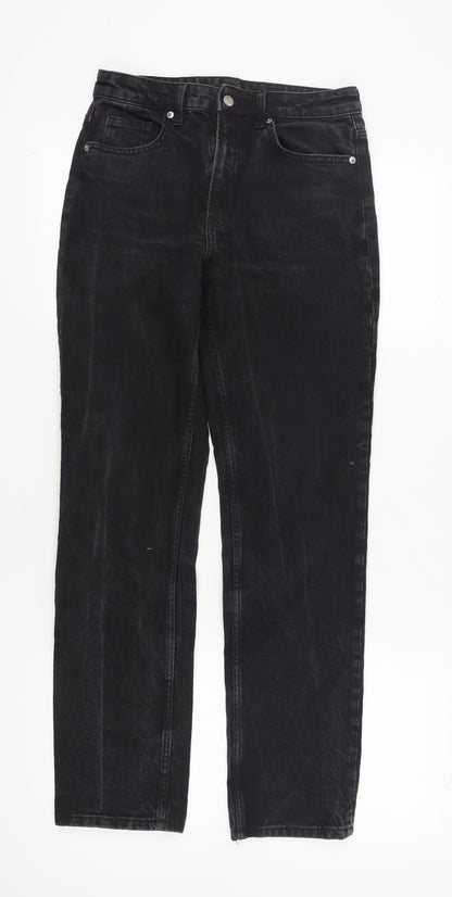 Womens UK Size 10 H&M Classic Fit Straight Black Jeans