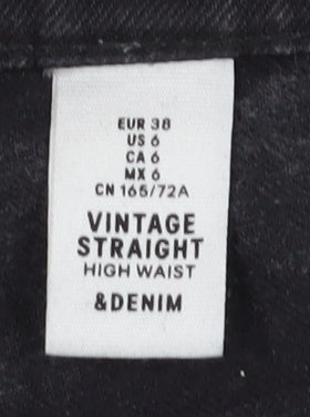 Womens UK Size 10 H&M Classic Fit Straight Black Jeans
