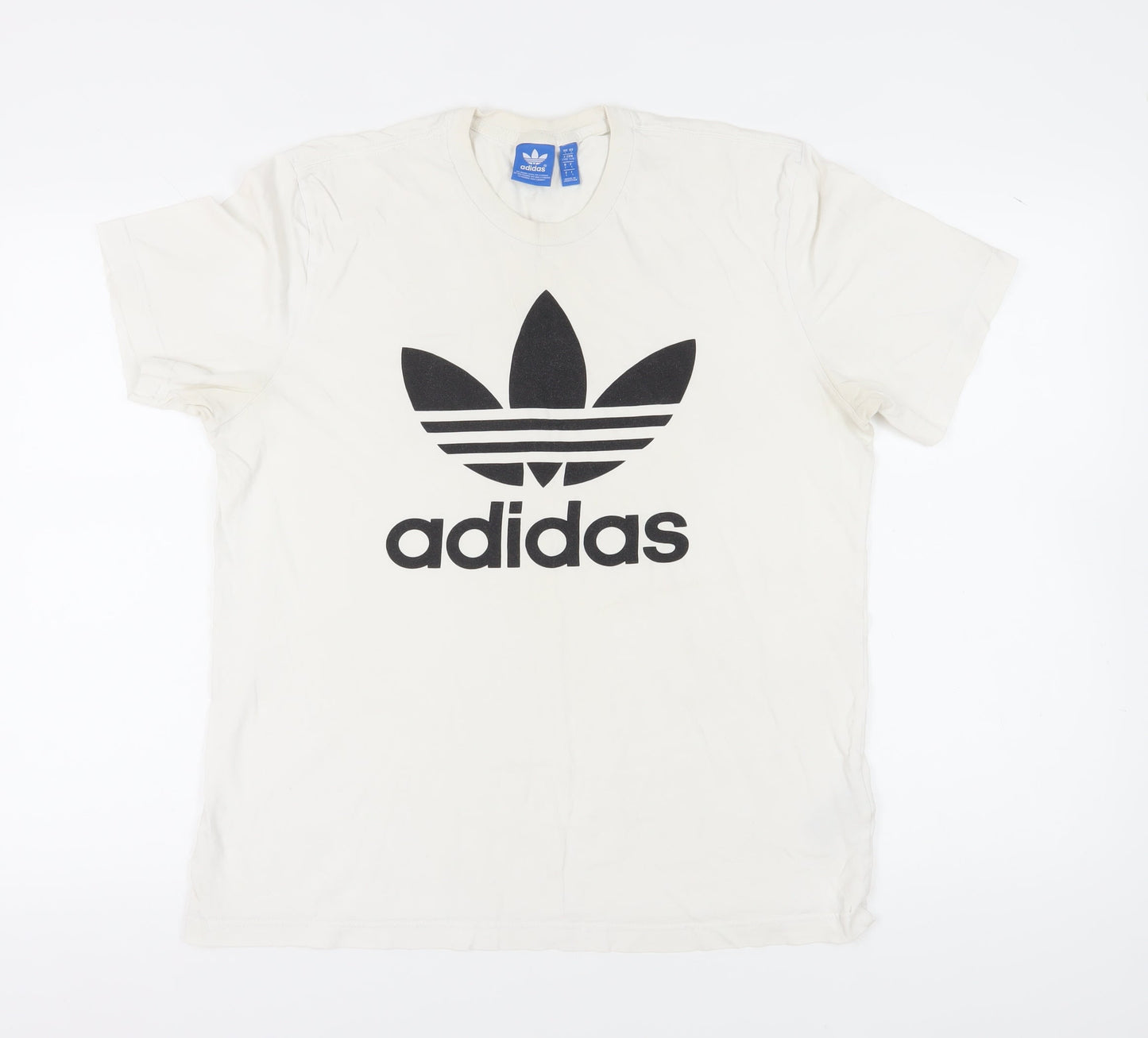 Adidas Men's White Graphic Print T-Shirt Size L