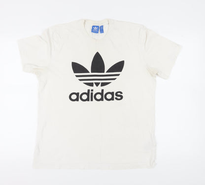 Adidas Men's White Graphic Print T-Shirt Size L