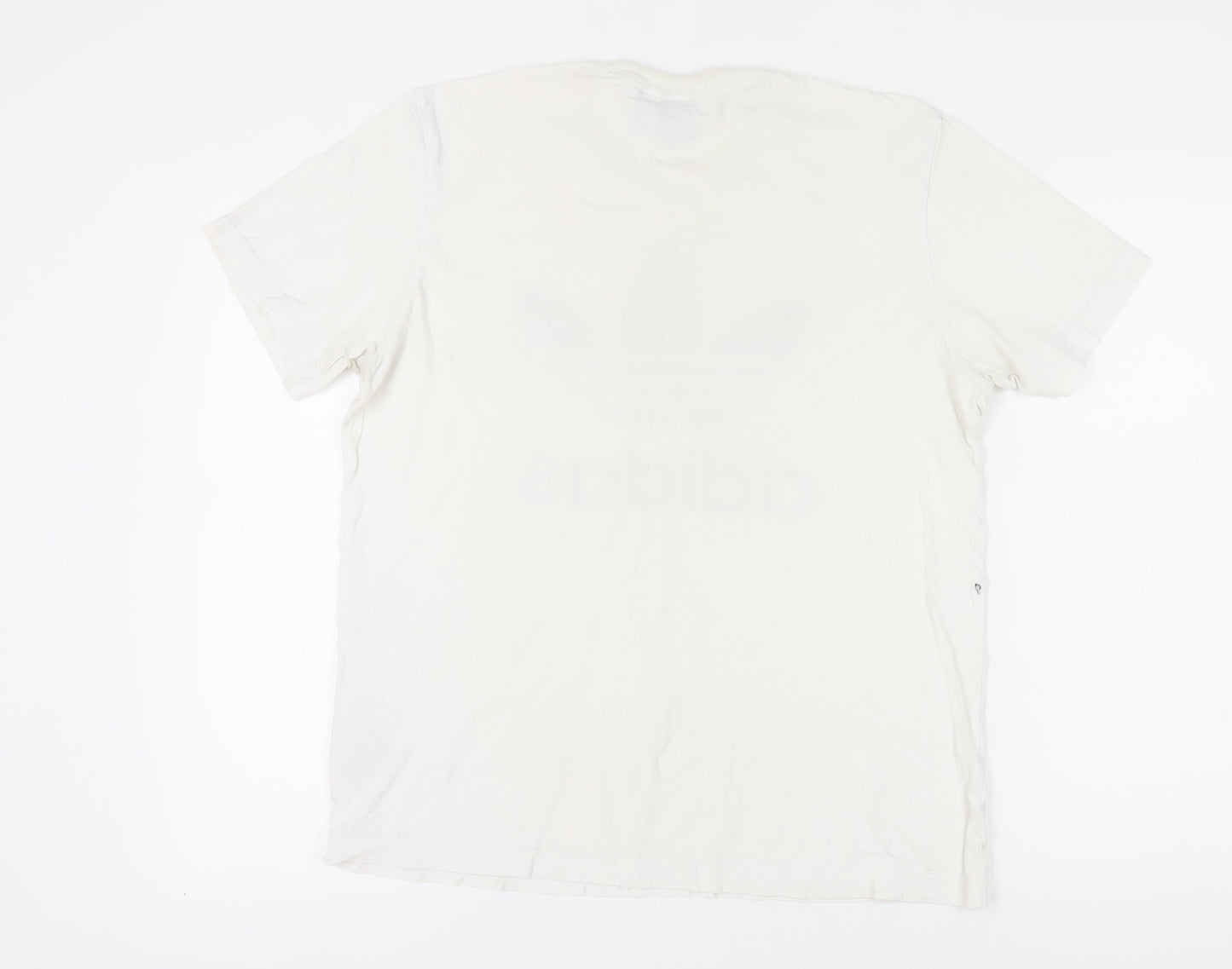 Adidas Men's White Graphic Print T-Shirt Size L