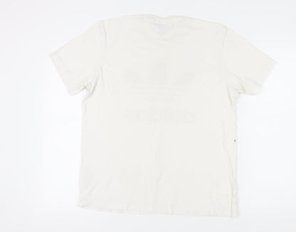 Adidas Men's White Graphic Print T-Shirt Size L