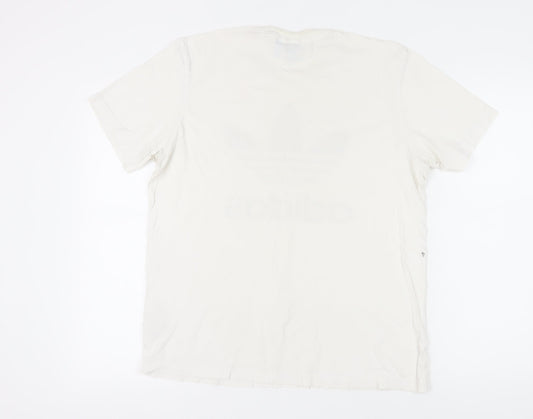 Adidas Men's White Graphic Print T-Shirt Size L
