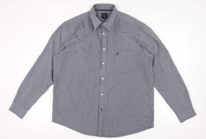 James Pringle Men's Blue Check XL Button-Up Shirt