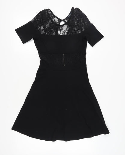 French Connection Black Fit & Flare Dress, Size 10, Party Perfect