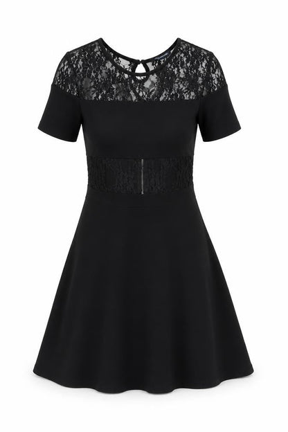 French Connection Black Fit & Flare Dress, Size 10, Party Perfect
