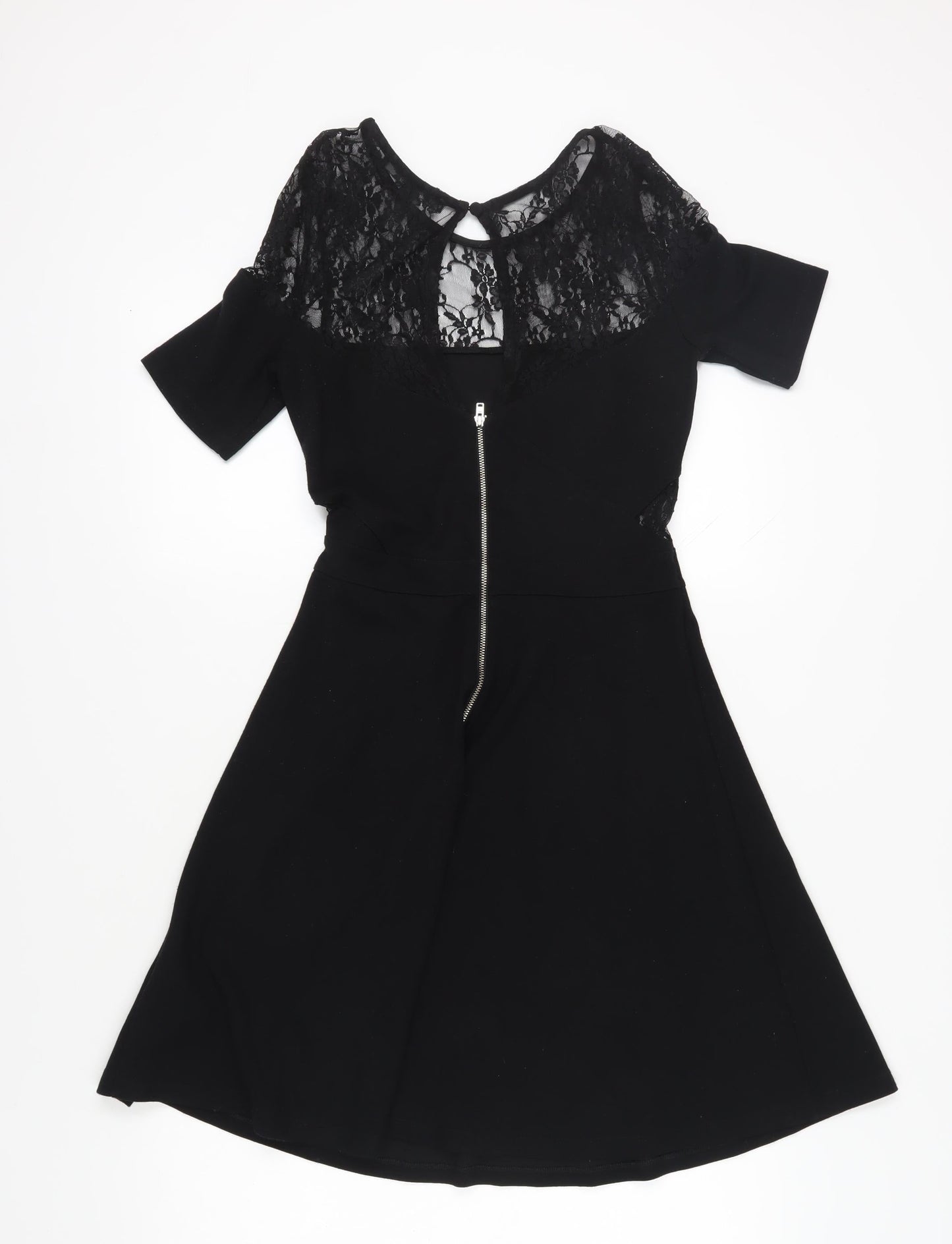 French Connection Black Fit & Flare Dress, Size 10, Party Perfect