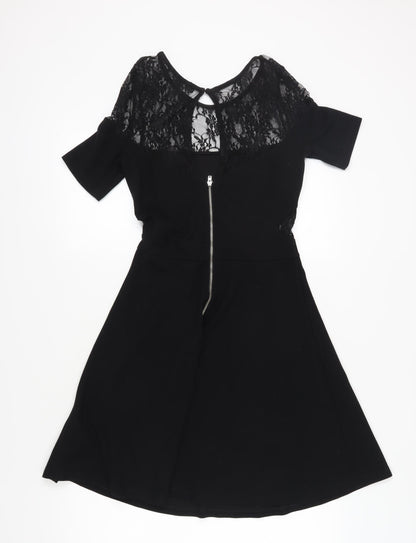 French Connection Black Fit & Flare Dress, Size 10, Party Perfect