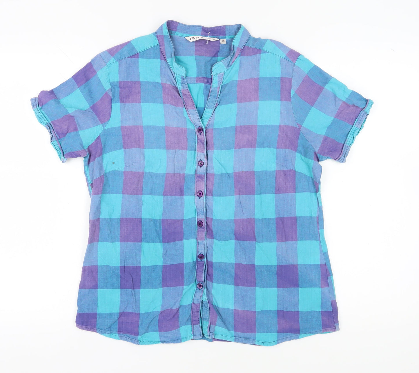 Womens UK Size 16 EWM Pure Classics Multicoloured Basic Button-Up