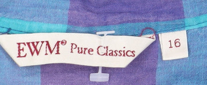 Womens UK Size 16 EWM Pure Classics Multicoloured Basic Button-Up
