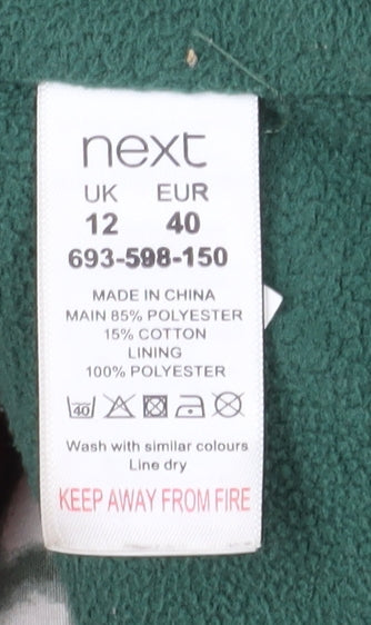 Womens UK Size 12 NEXT Green Parka Coat