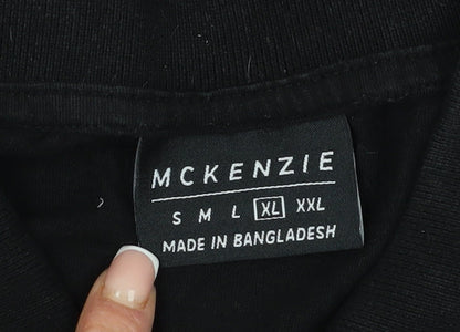 McKenzie Men's Black Polo Shirt XL Casual Solid
