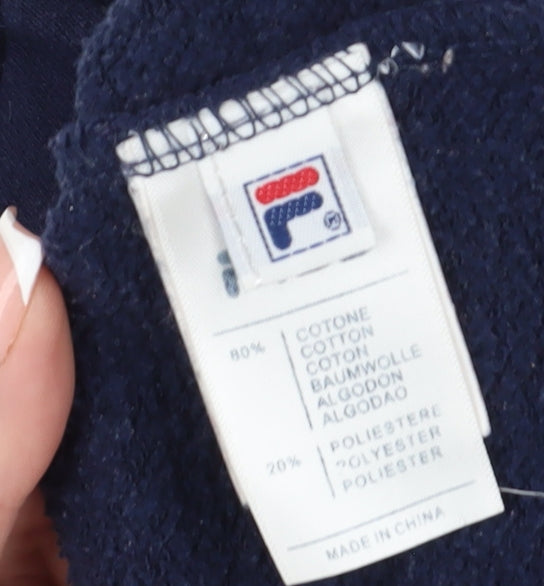 Mens UK Size M FILA Blue Full Zip Hoodie