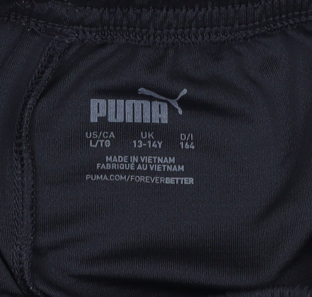 PUMA Boys Black Athletic Football Shorts 13-14 Years